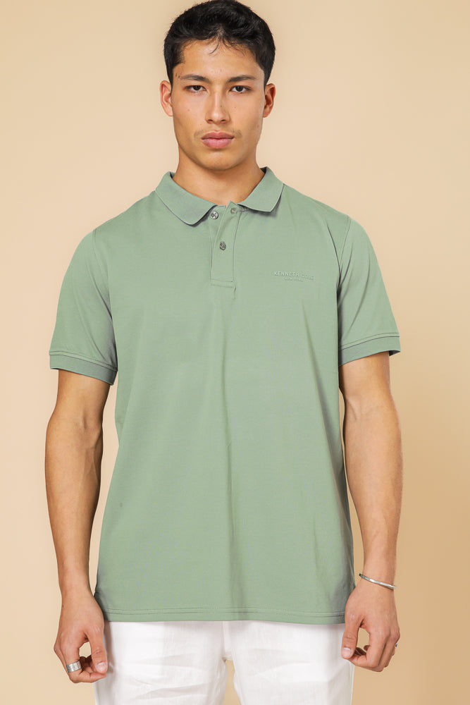 חולצה פולו פיקה בייסיק בצבע ירוק