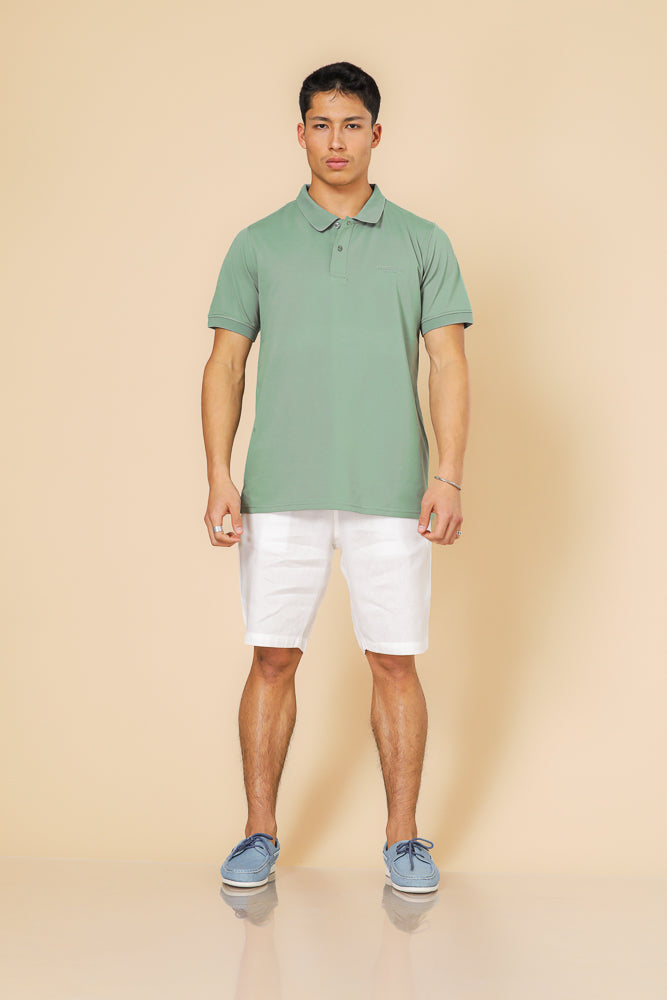 חולצה פולו פיקה בייסיק בצבע ירוק