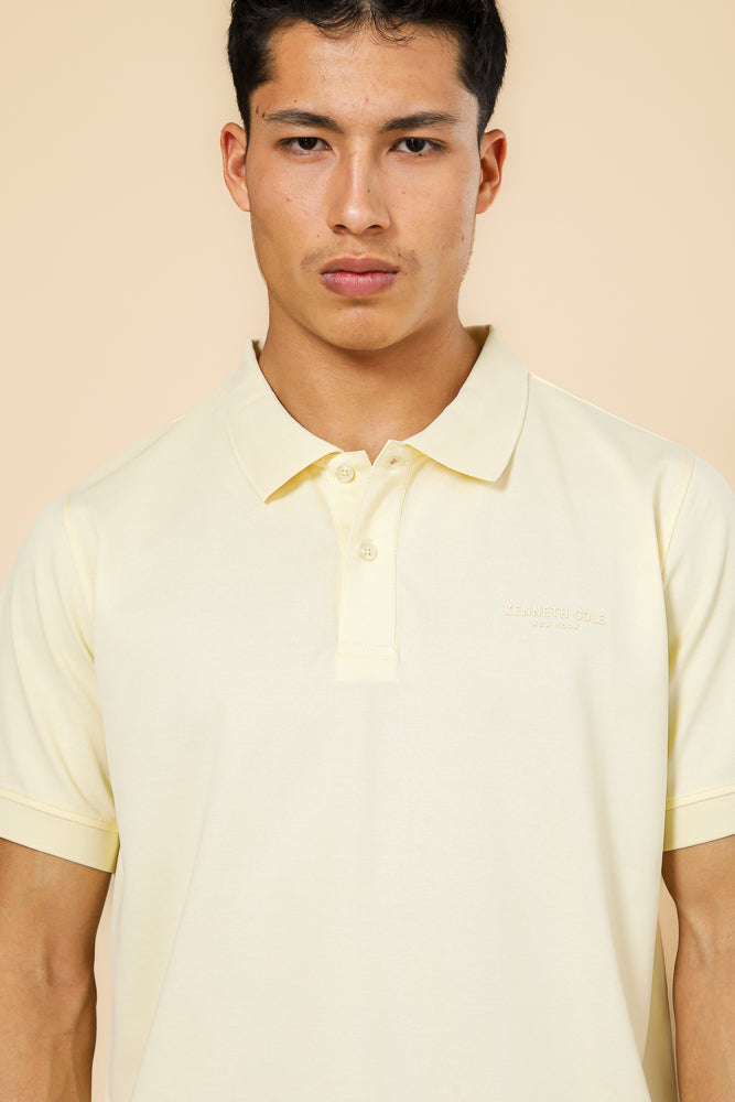 חולצה פולו פיקה בייסיק בצבע צהוב בננה