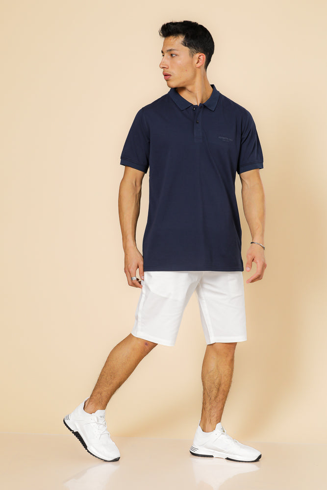 חולצה פולו פיקה בייסיק בצבע נייבי