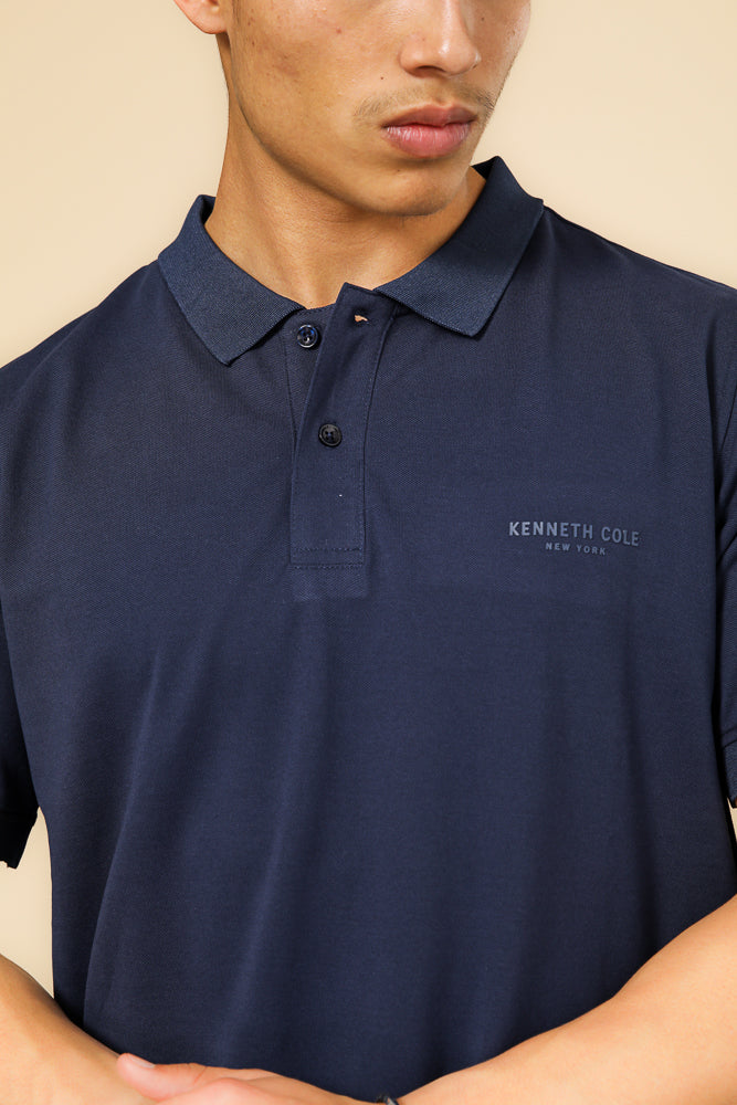 חולצה פולו פיקה בייסיק בצבע נייבי