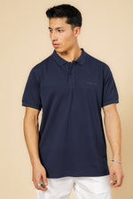 חולצה פולו פיקה בייסיק בצבע נייבי