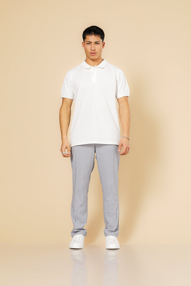 חולצה פולו פיקה בייסיק בצבע שמנת