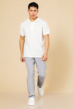 חולצה פולו פיקה בייסיק בצבע שמנת