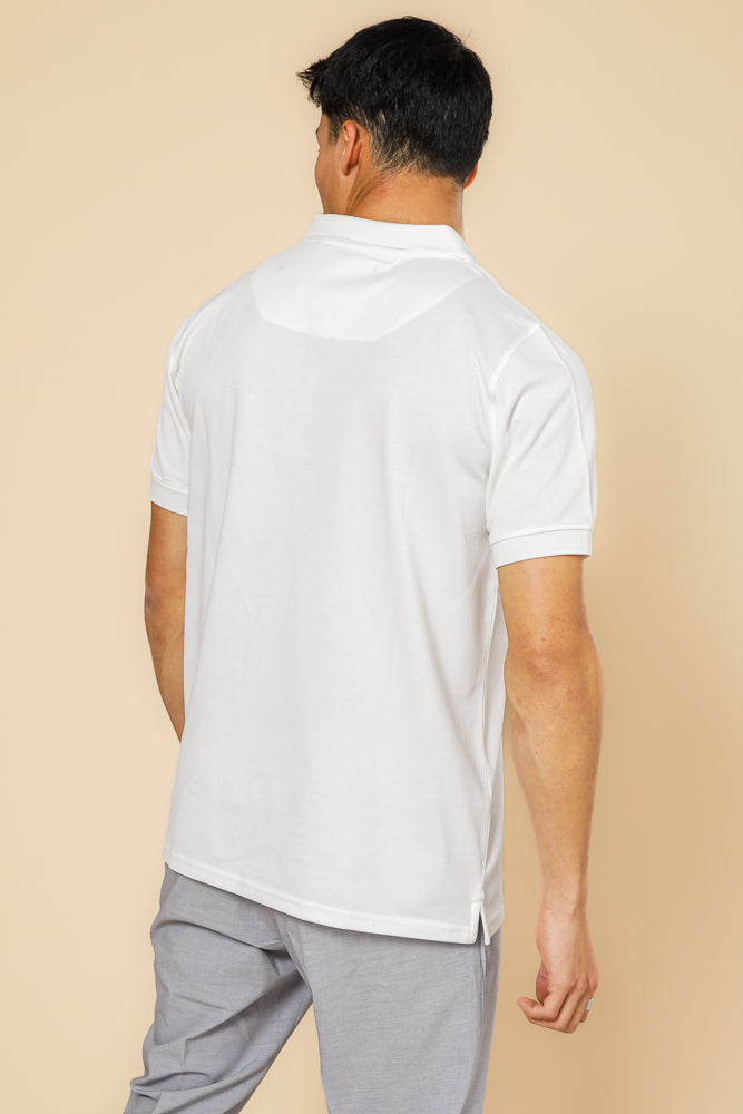 חולצה פולו פיקה בייסיק בצבע שמנת