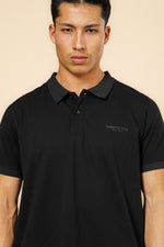 חולצה פולו פיקה בייסיק בצבע שחור