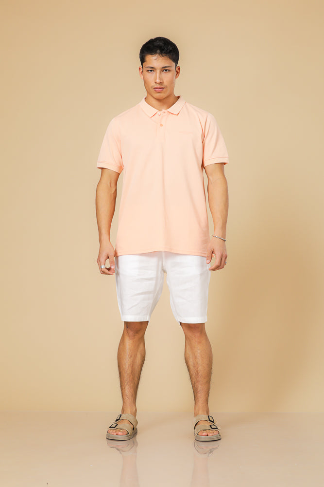 חולצה פולו פיקה בייסיק בצבע כתום