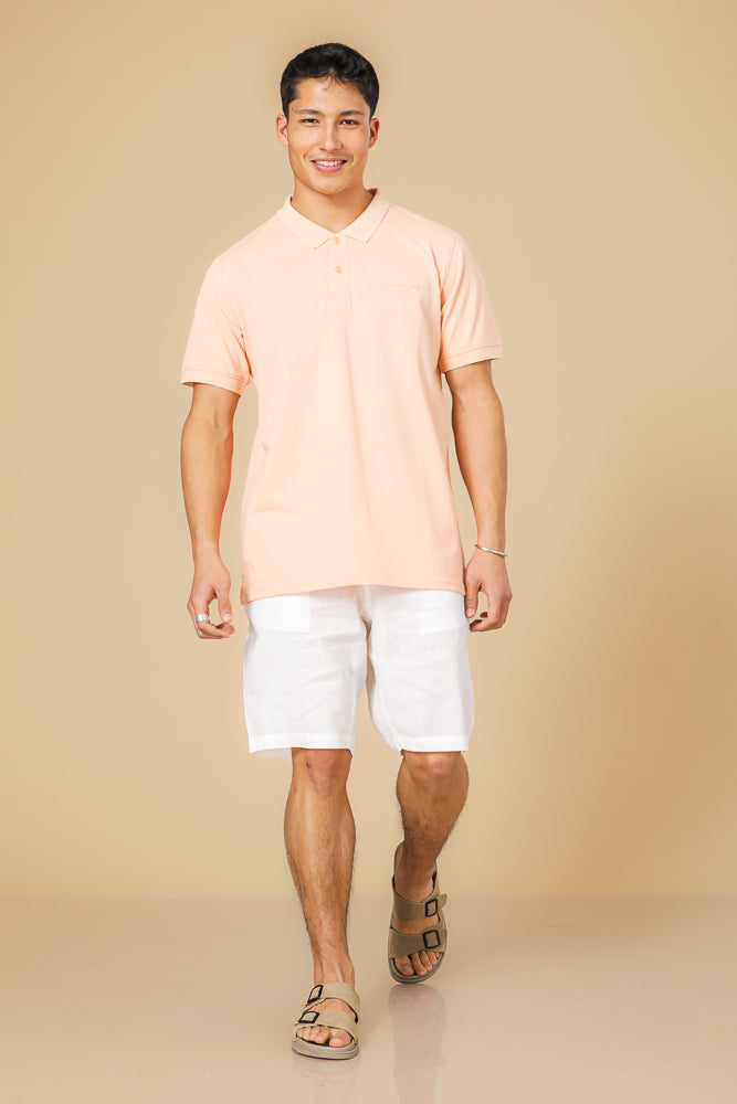 חולצה פולו פיקה בייסיק בצבע כתום