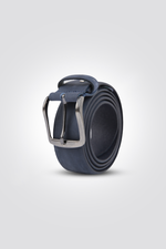 חגורת עור נובוק איטלקי 3.5 ס"מ בצבע נייבי