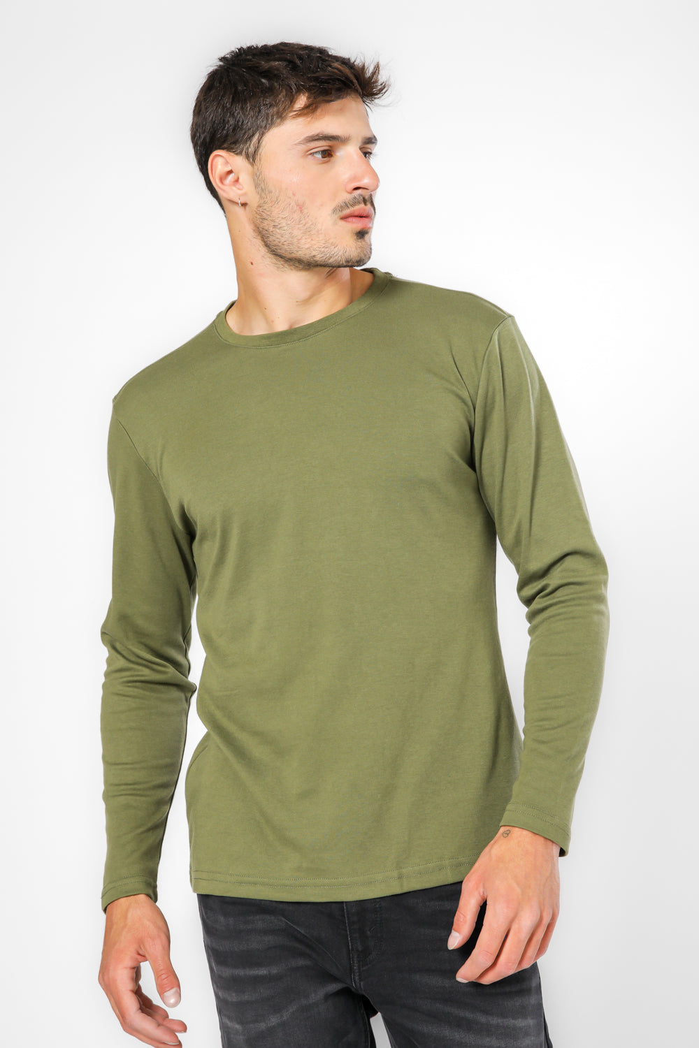 מארז שתי גופיות שרוול ארוך ירוק זית