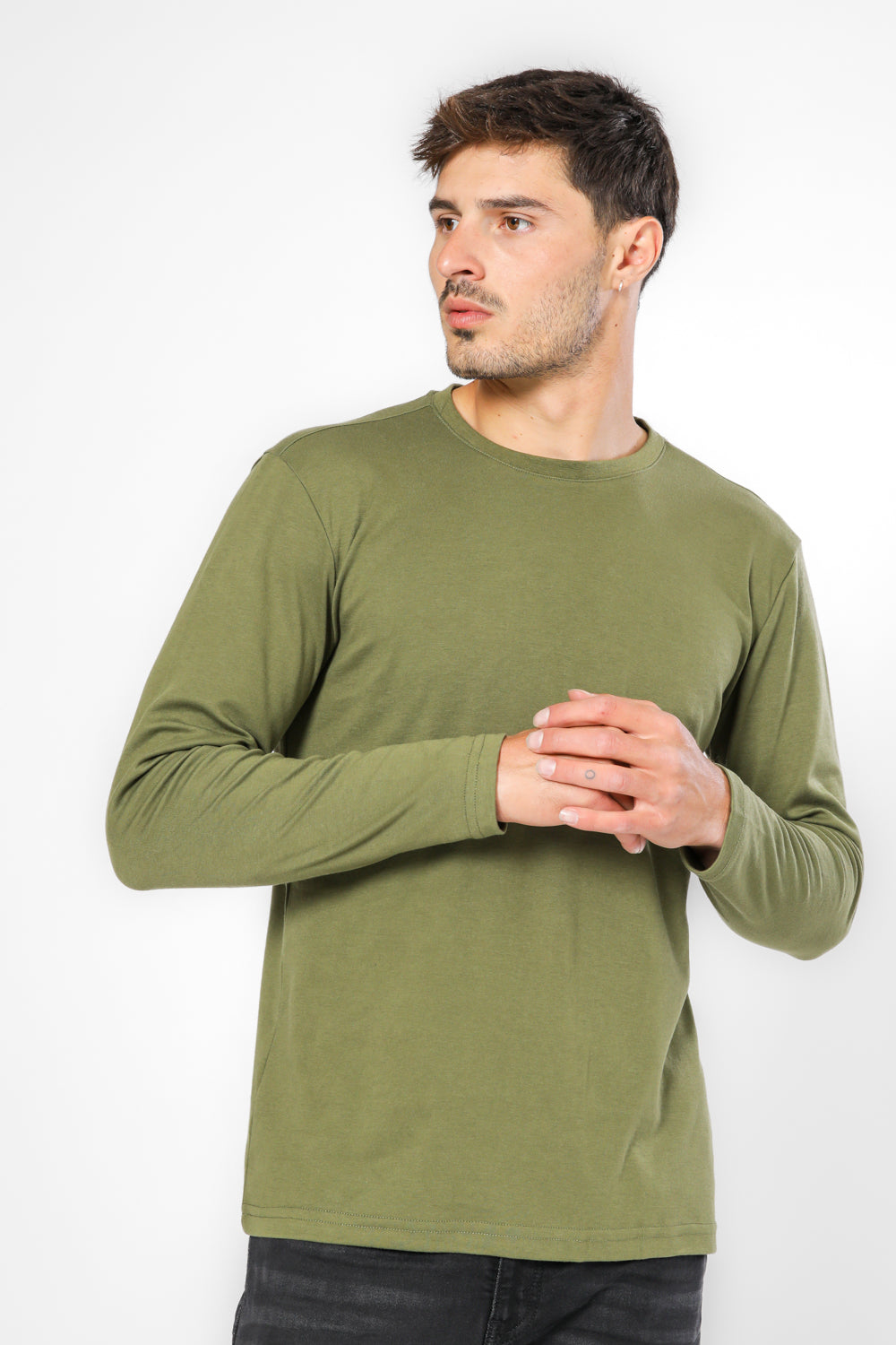 מארז שתי גופיות שרוול ארוך ירוק זית