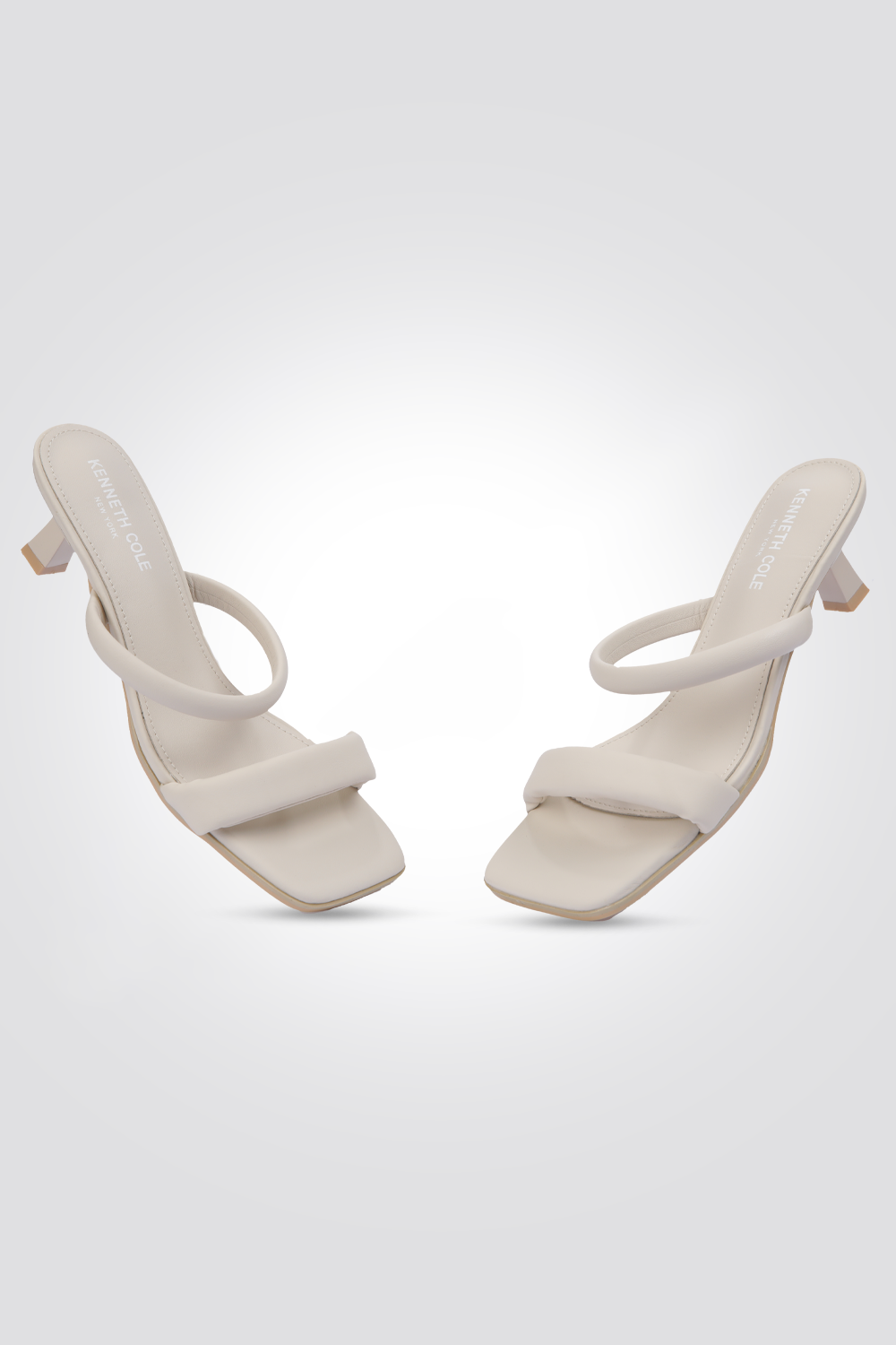 סנדל עקב נשים בצבע שמנת