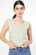 טופ אלסטי מפתח עמוק בצבע ירוק 