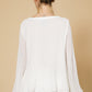 חולצת פליסה שרוול ארוך בצבע לבן - 3