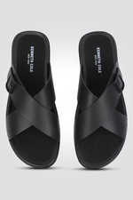 כפכף עור איקס בצבע שחור