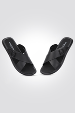 כפכף עור איקס בצבע שחור