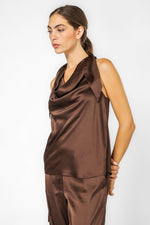 טופ סאטן עם קשירה בגב