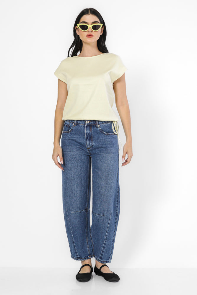 חולצה ללא שרוול בצבע צהוב בננה