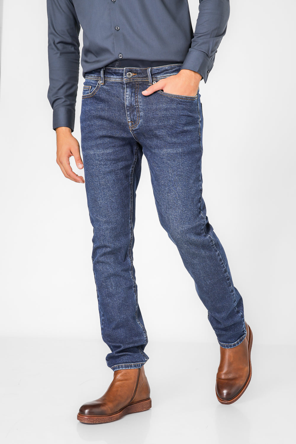 ג'ינס SLIM DENIM בצבע כחול כהה