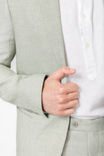 בלייזר פשתן בצבע ירוק בהיר