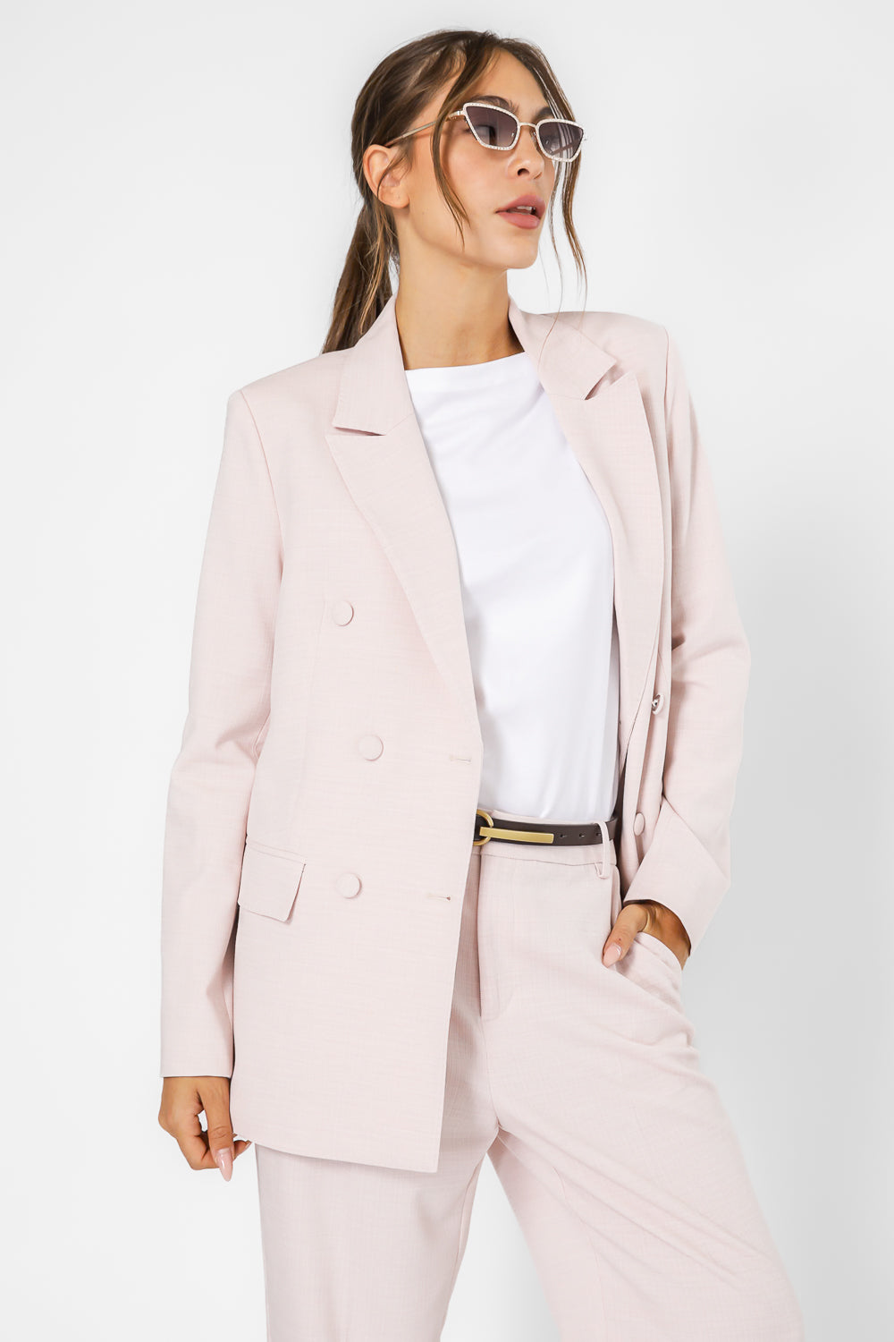 בלייזר מחויט עם סגירת כפתורים כפולה | קנת קול