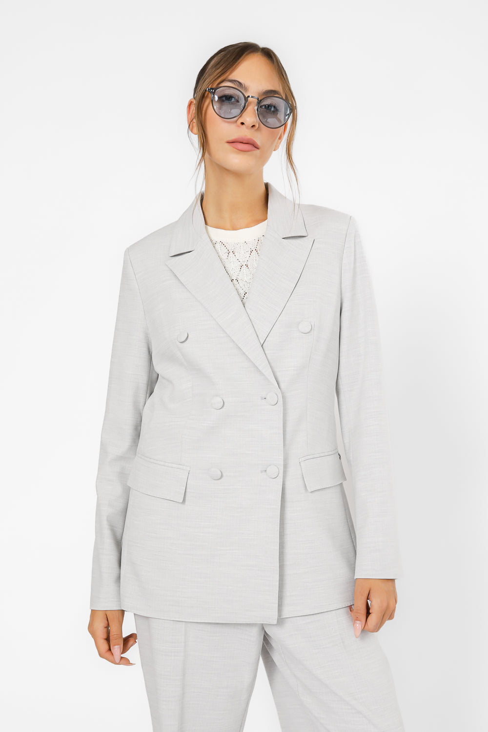 בלייזר מחויט עם סגירת כפתורים כפולה | קנת קול