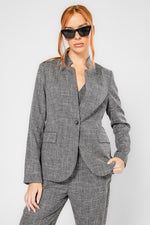 בלייזר משבצות בצבע אפור | קנת קול