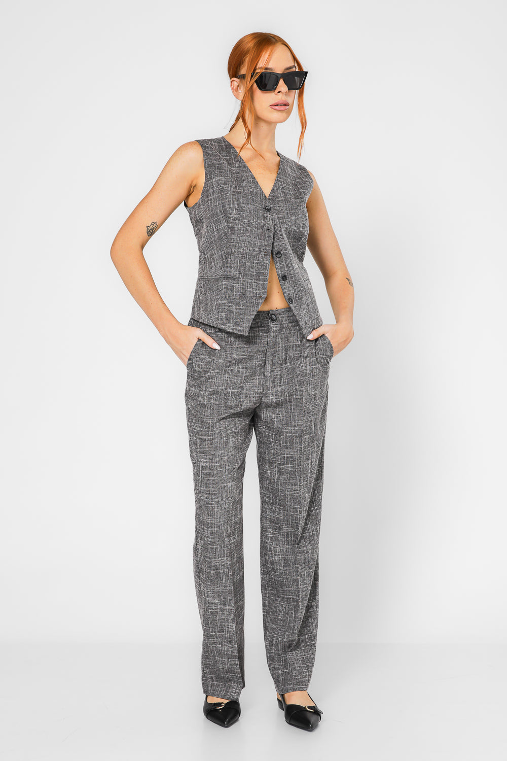 מכנסיים מחויטים בסגנון משבצות | קנת קול