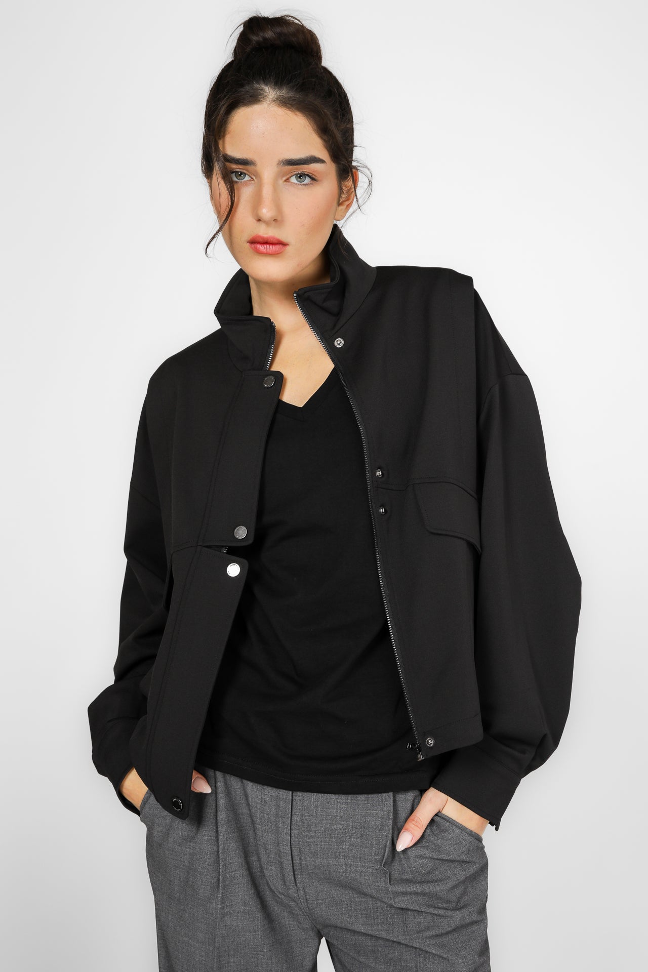 ג'קט אוברסייז בצבע שחור | קנת קול