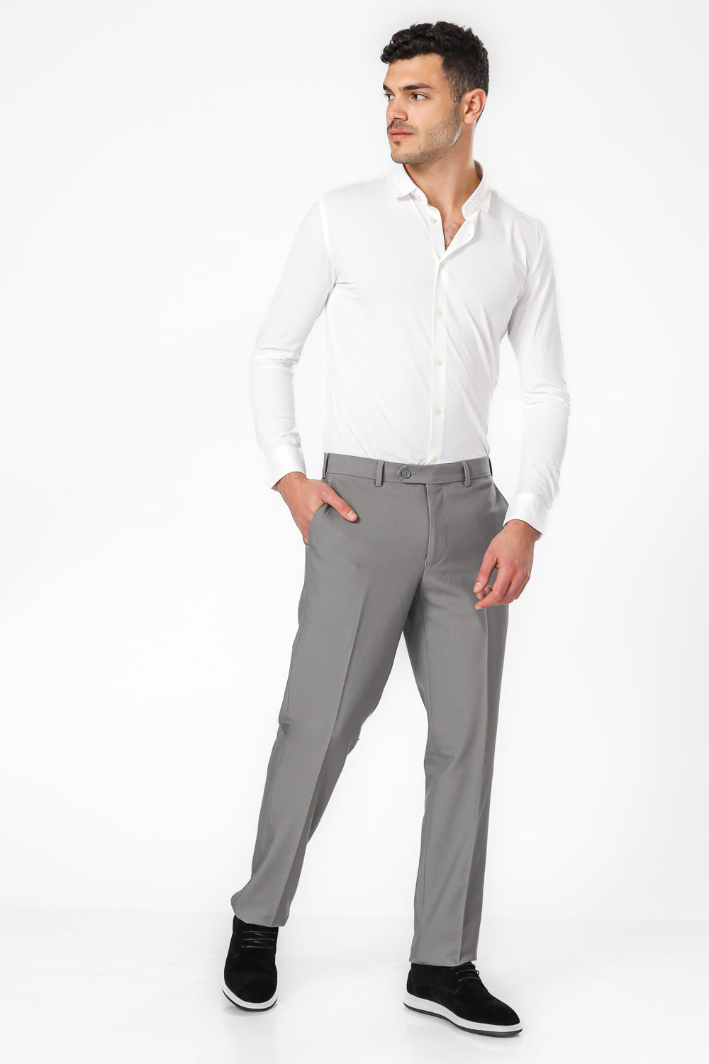 מכנס מחויט MODERN בצבע אפור כהה