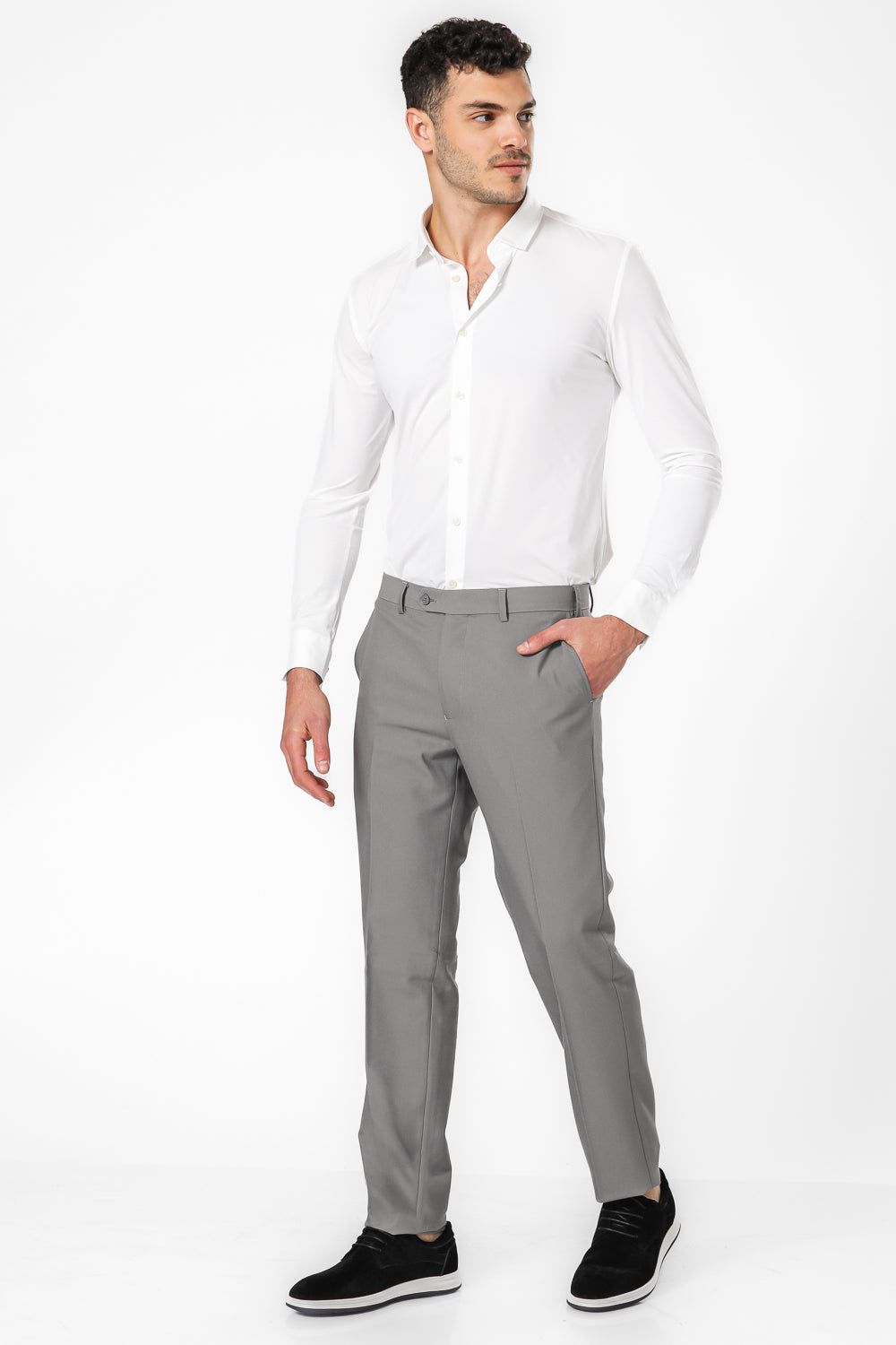 מכנס מחויט MODERN בצבע אפור כהה