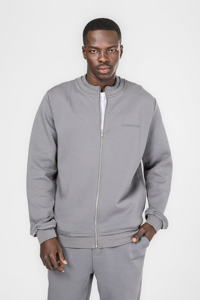 סווטשירט עם רוכסן צווארון כפול