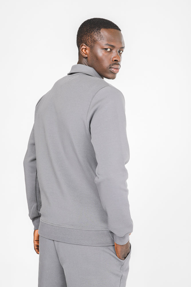 סווטשירט עם רוכסן צווארון כפול