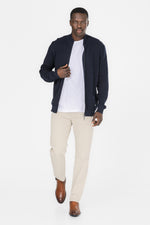 סריג קרדיגן עם רוכסן בצבע נייבי