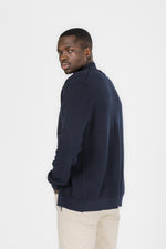 סריג קרדיגן עם רוכסן בצבע נייבי