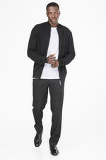 סריג קרדיגן עם רוכסן בצבע שחור