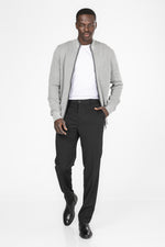 סריג קרדיגן עם רוכסן בצבע אפור בהיר