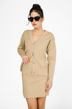 קרדיגן סרוג עם מפתח וי | קנת קול