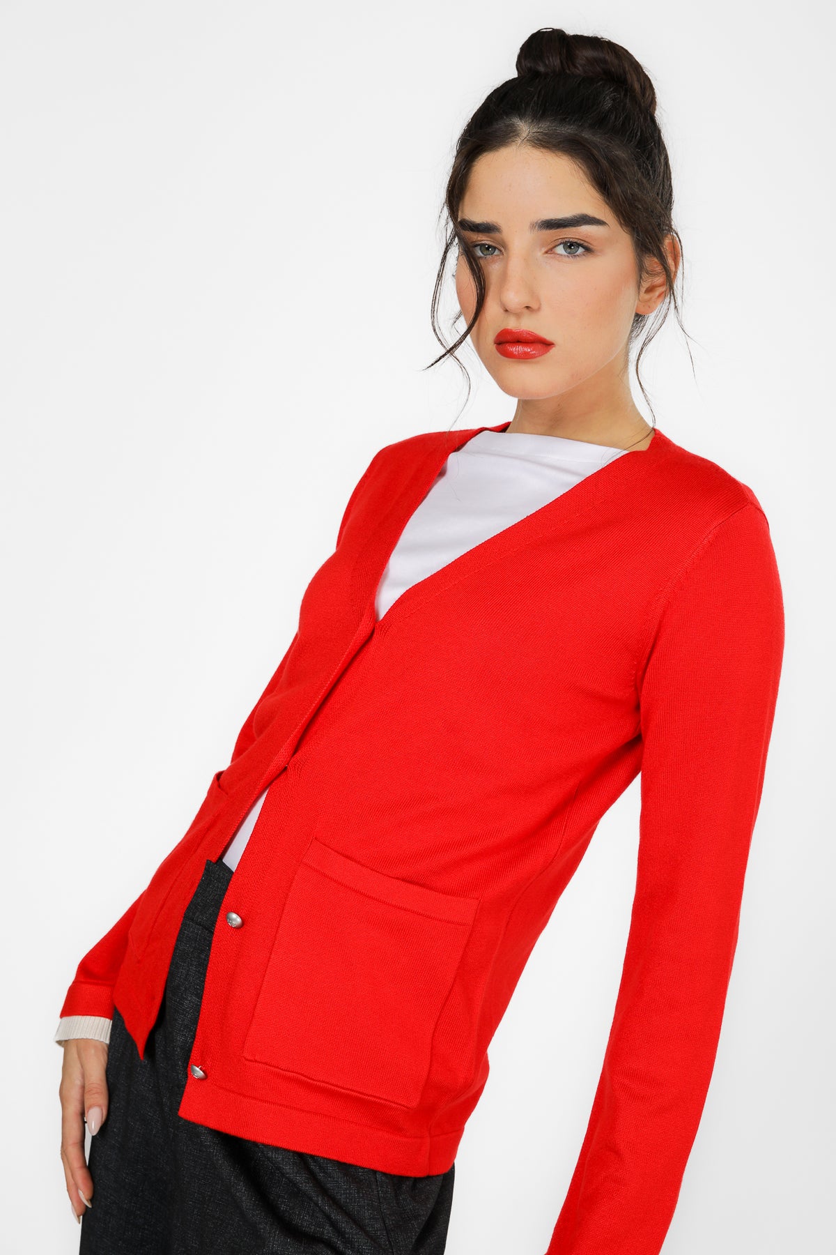 קרדיגן בייסיק צווארון וי | קנת קול