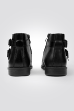 מגפוני עור לגברים בצבע שחור