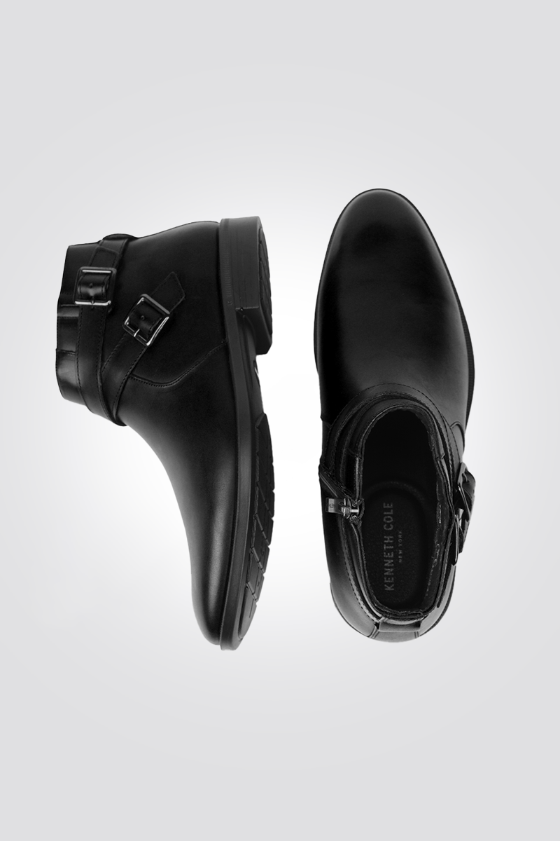 מגפוני עור לגברים בצבע שחור