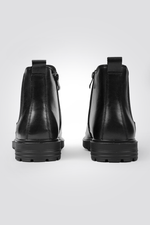 מגפוני עור לגברים בצבע שחור