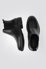 מגפוני עור לגברים בצבע שחור