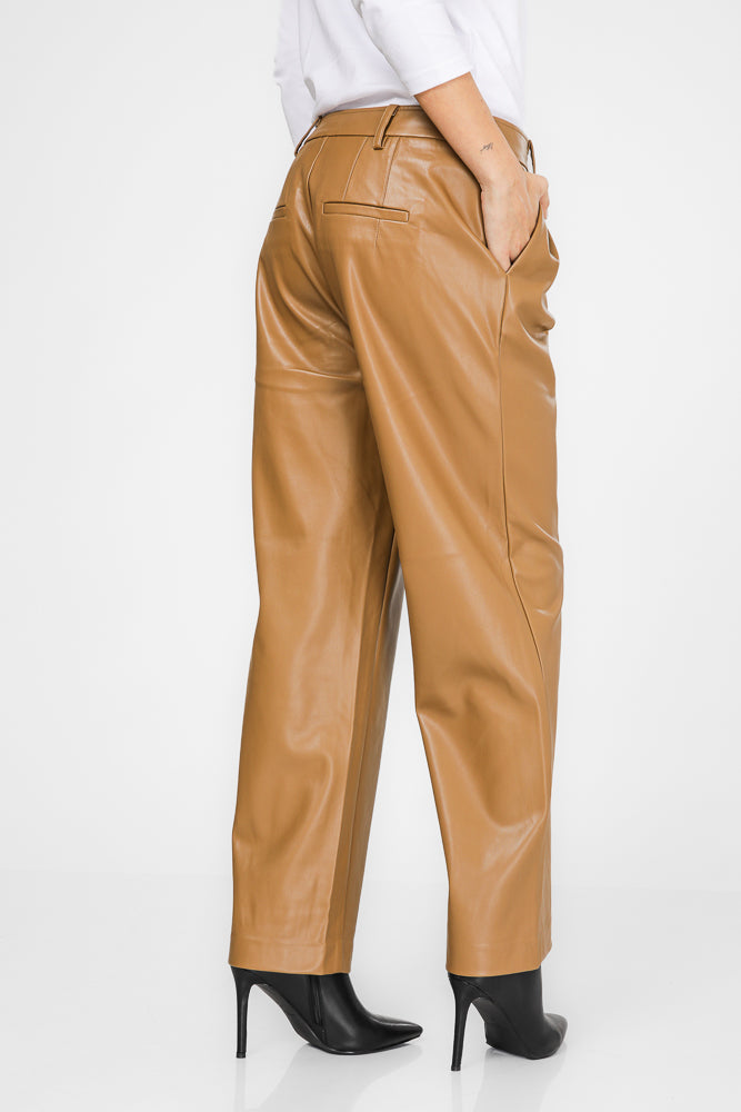 מכנסיים מתרחבים דמוי עור | קנת קול