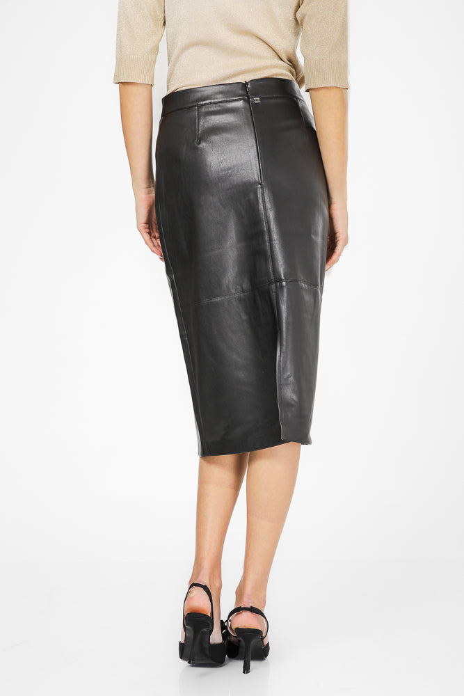 חצאית מידי עפרון בצבע שחור | קנת קול