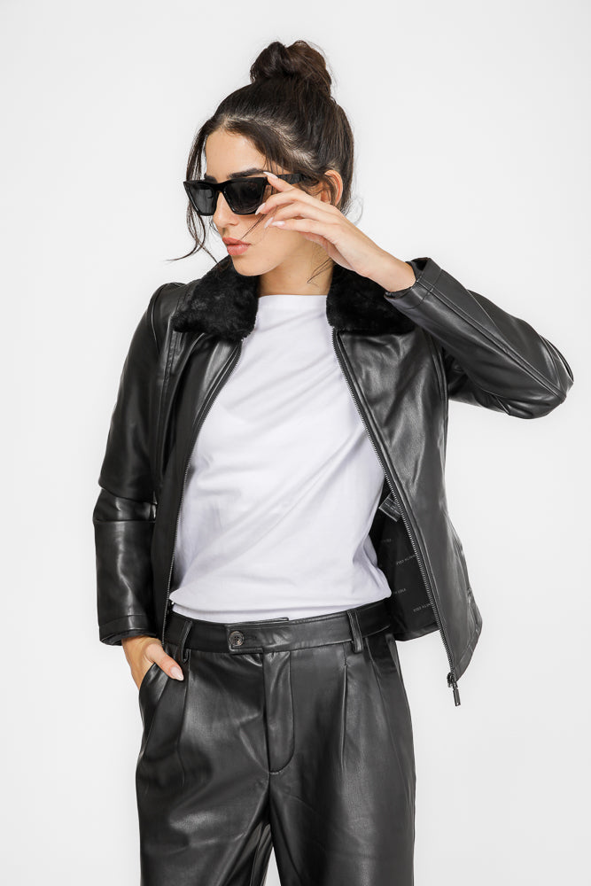 ג'קט עם צווארון במרקם פרוותי | קנת קול