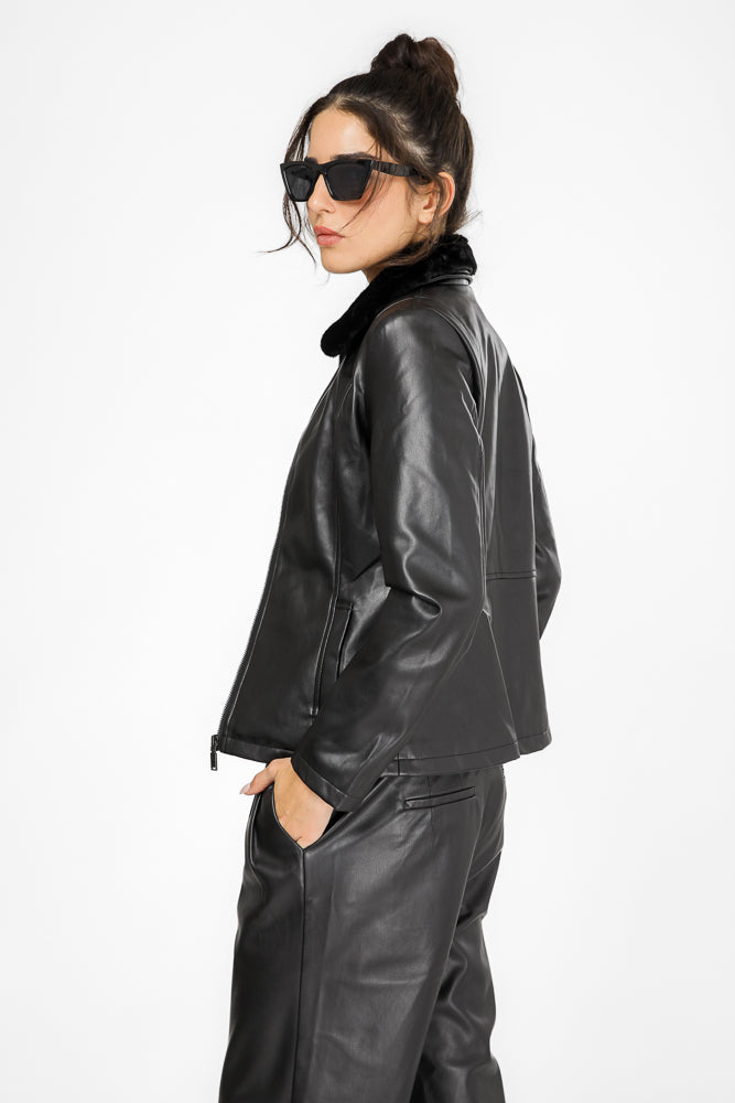 ג'קט עם צווארון במרקם פרוותי | קנת קול