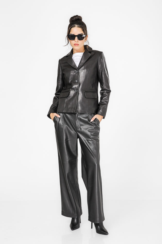 בלייזר עור בצבע שחור | קנת קול