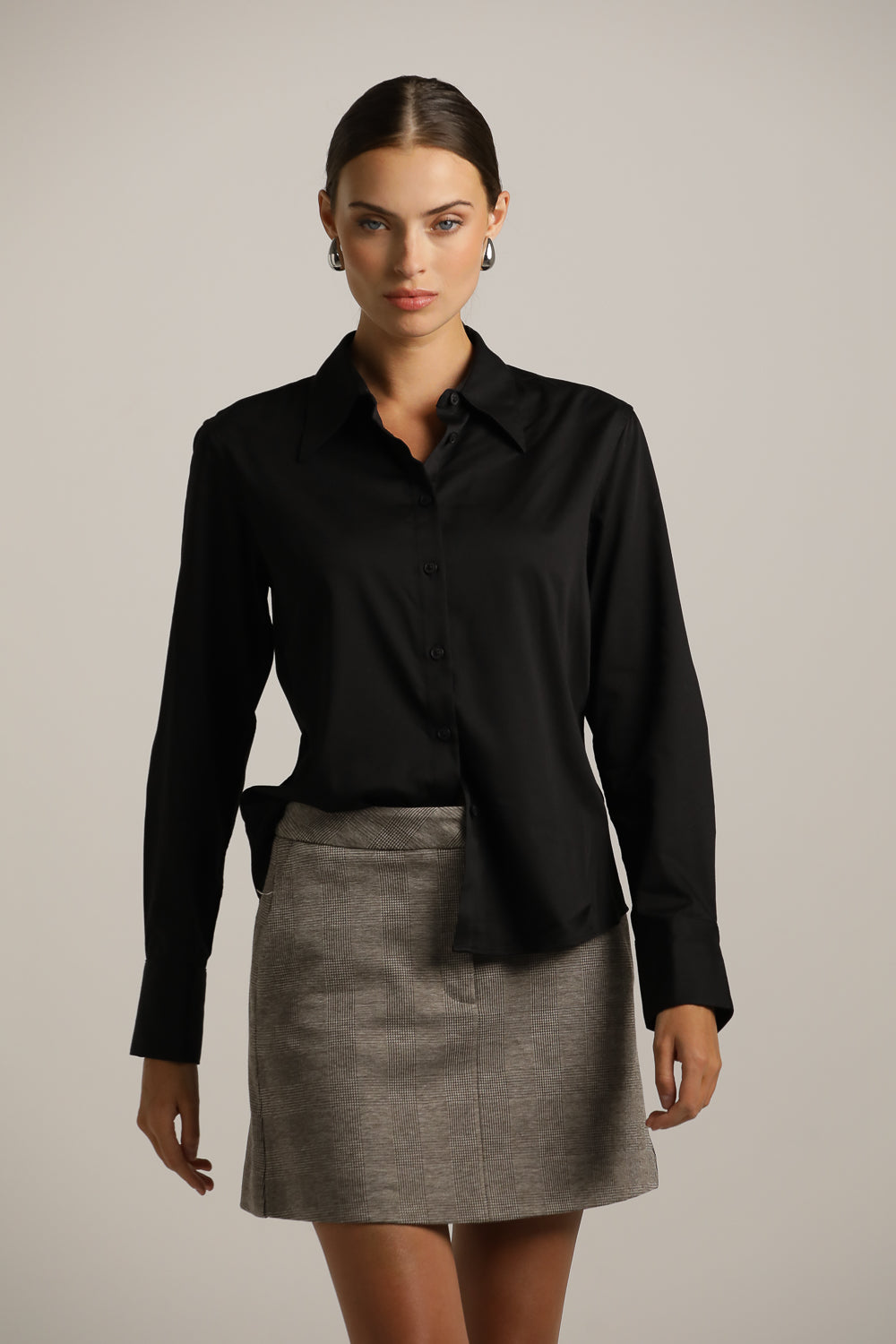 חולצה מכופתרת אלגנטית עם צווארון גדול | קנת קול