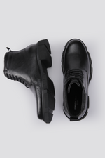 מגפוני עור לגברים בצבע שחור